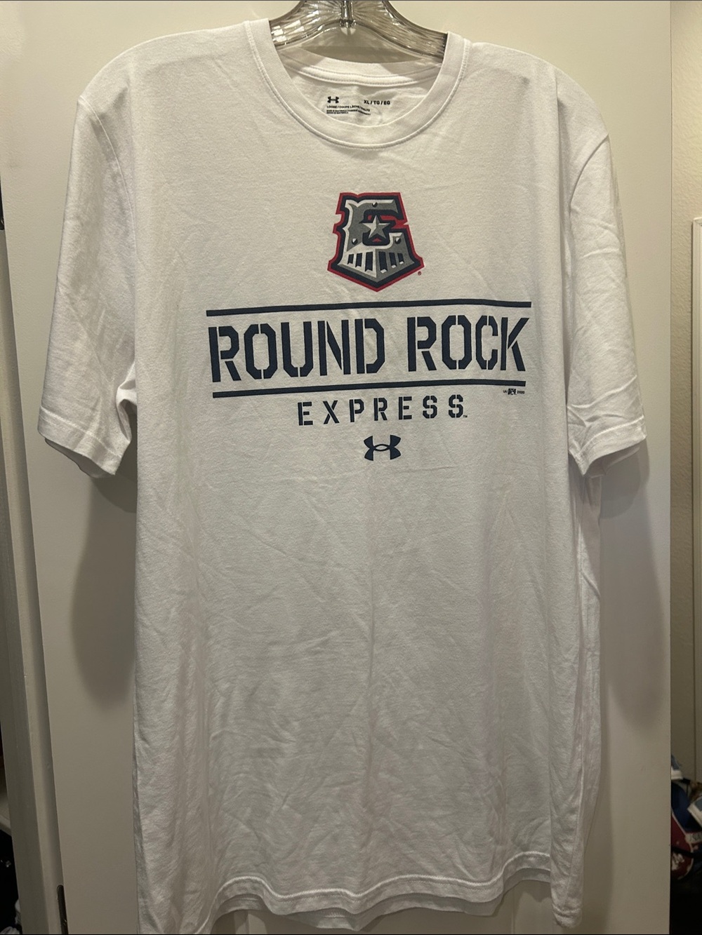 Under Armour White Round Rock Express E Train Graphic Short Sleeve Tee XL